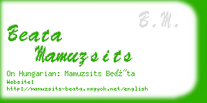 beata mamuzsits business card